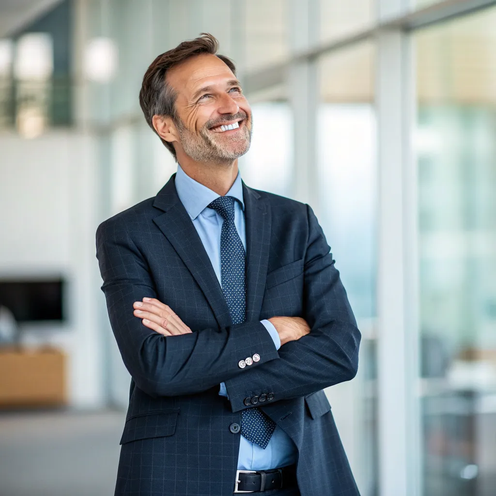 Smiling man in a business suit